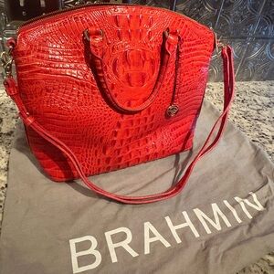 Brahmin Cayenne Shoulder Bag with Crocodile Embossed Leather